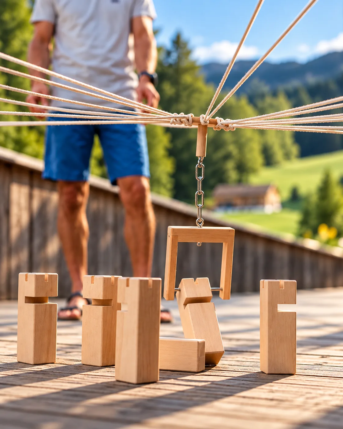 Activité collective autour d’un jeu en bois